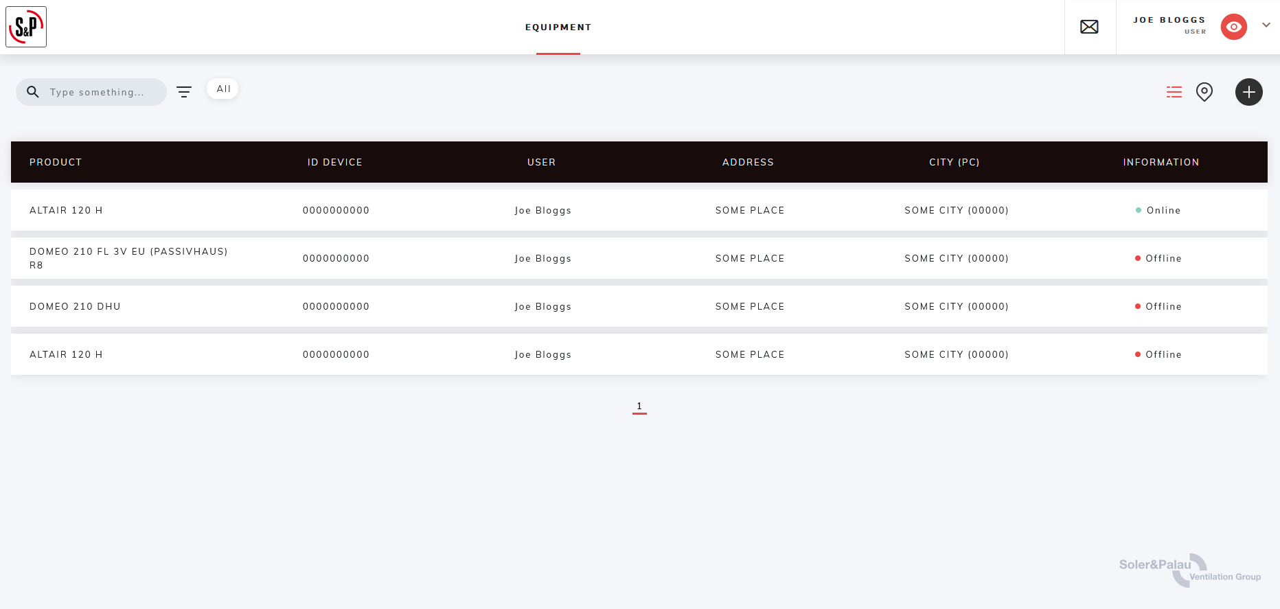 ConnectAir project screen 1
