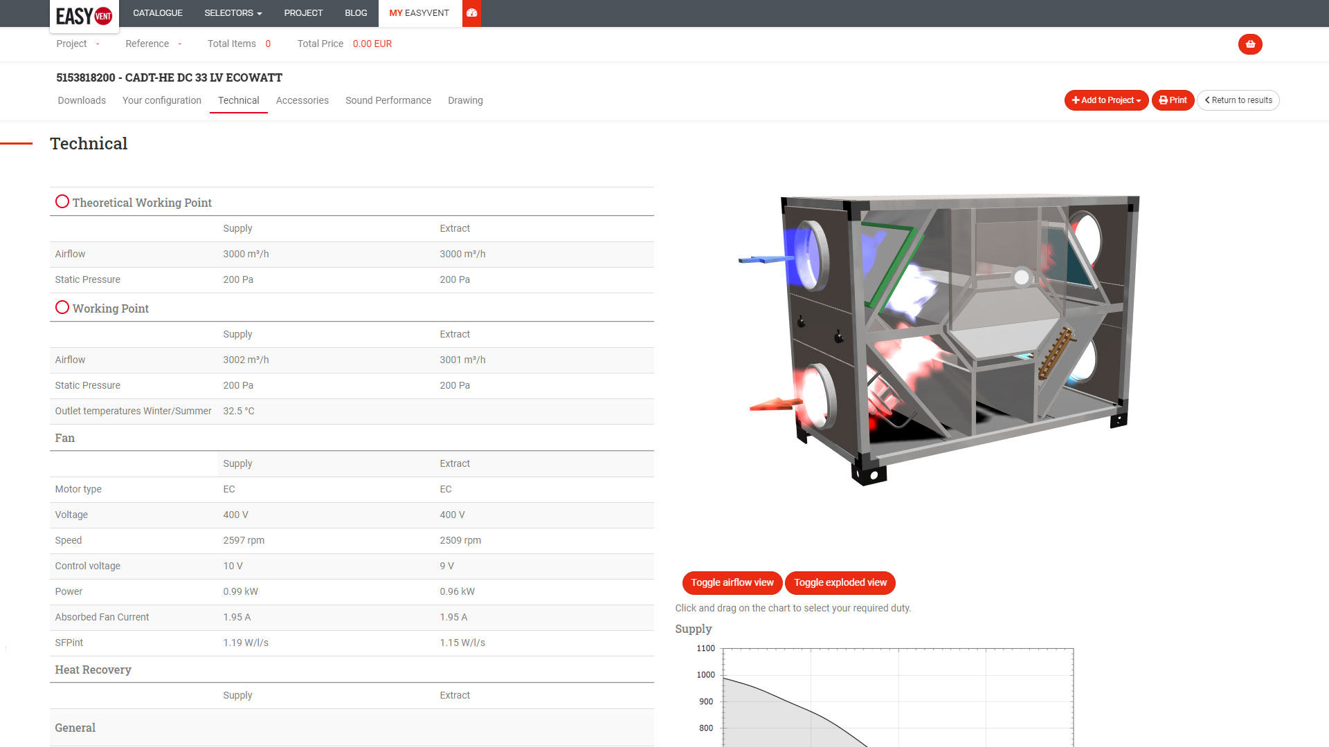 EasyVent project screen 1
